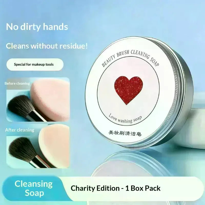 YOVIP 100g Makeup Brush Cleaner Soap + Cleaning Pad Brush Cleaner Soap QXL