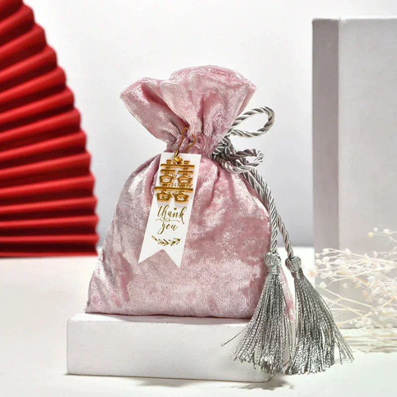 Velvet Drawstring Tassel Gift Bags | Wedding & Jewelry Pouches Velvet Gift Pouch QXL