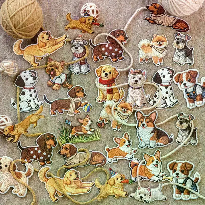 40-Pack Embroidered Animal Stickers for Scrapbooking & DIY Decorative Craft Stickers QXL