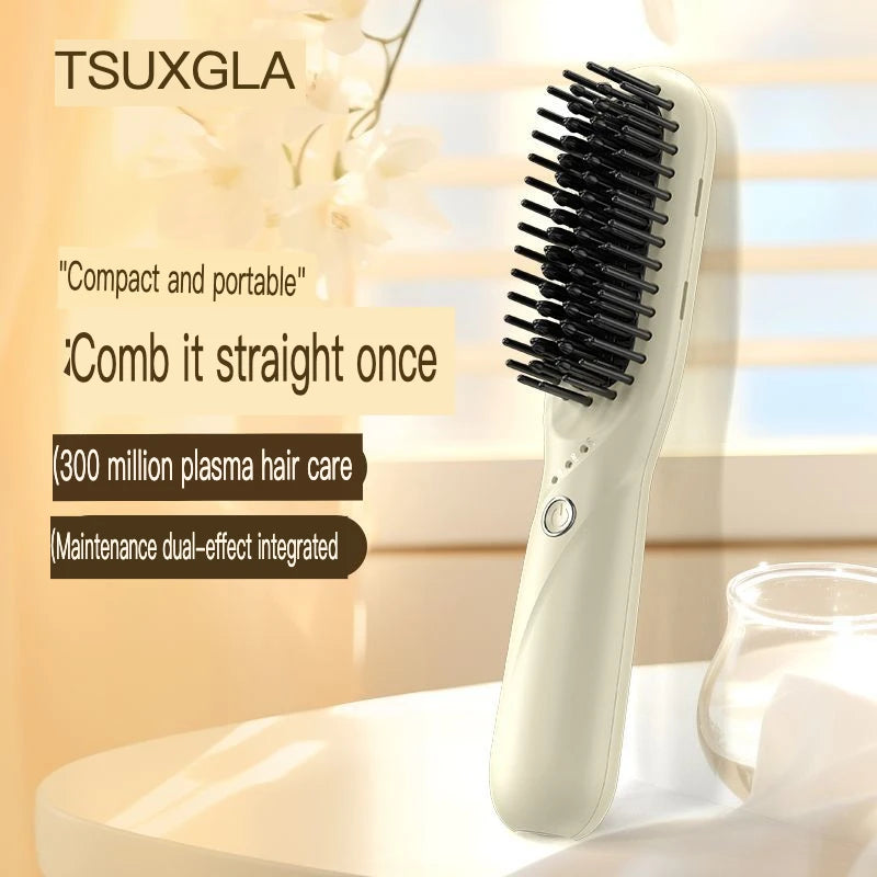 2-in-1 Plasma Hair Straightening & Curling Comb | Electric Electric Hair Styling Comb QXL