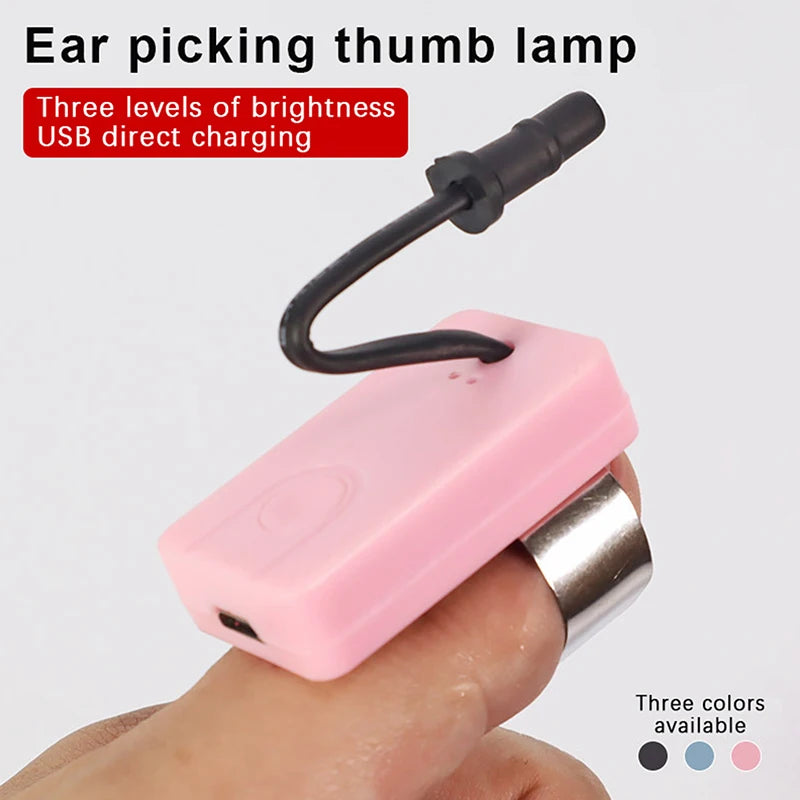 Rechargeable Thumb Ear Pick LED Light | 3 Brightness Levels Ear Cleaning Light QXL
