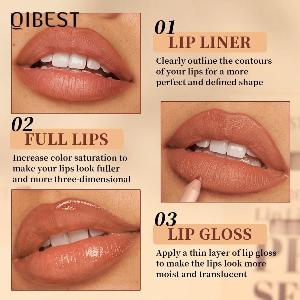 12-Piece Matte Lip Liner Set | Nude Waterproof Wood Pencils Lip Liner Set QXL