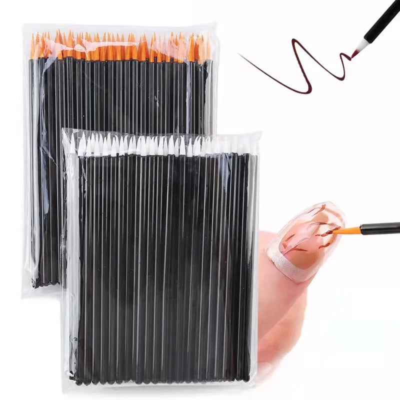 50-Pack Disposable Eyeliner Brushes | Fine Fiber Applicator Wands Disposable Eyeliner Brush QXL