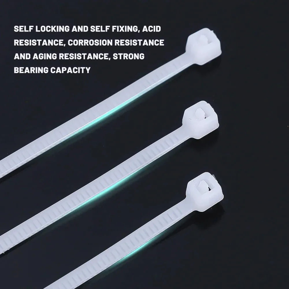 Nylon Cable Ties 100–1000 Pack | Self-Locking Cord Straps Nylon Cable Ties QXL