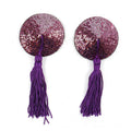 Tassel Sequin Nipple Pasties | Reusable Self-Adhesive Cover Nipple Pasties QXL Purple