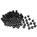 100-Pack 28mm Black PP Bottle Caps for Essential Oil Bottles Aromatherapy Bottle Caps QXL Default Title