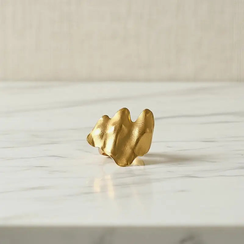 3D Irregular Texture Wide Band Statement Ring | Adjustable Statement Ring QXL