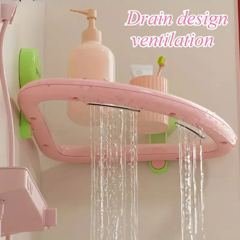 Wall-Mount Suction Cup Corner Shelf – No-Drill Bathroom Rack Bathroom Corner Shelf QXL