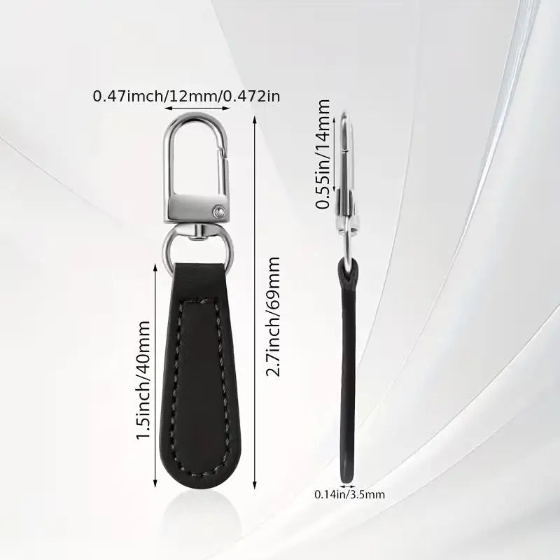 4-Pack Leather & Metal Zipper Pulls – Detachable, 4 Colors, 69mm Zipper Pulls QXL