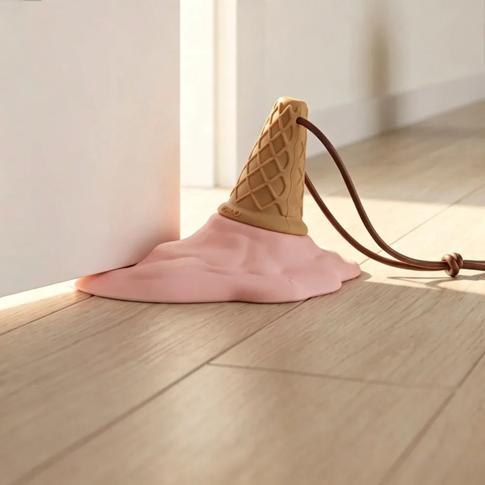 Ice Cream Door Stopper – Suction Cup Wall & Floor Protector Door Stopper QXL 1PC Pink