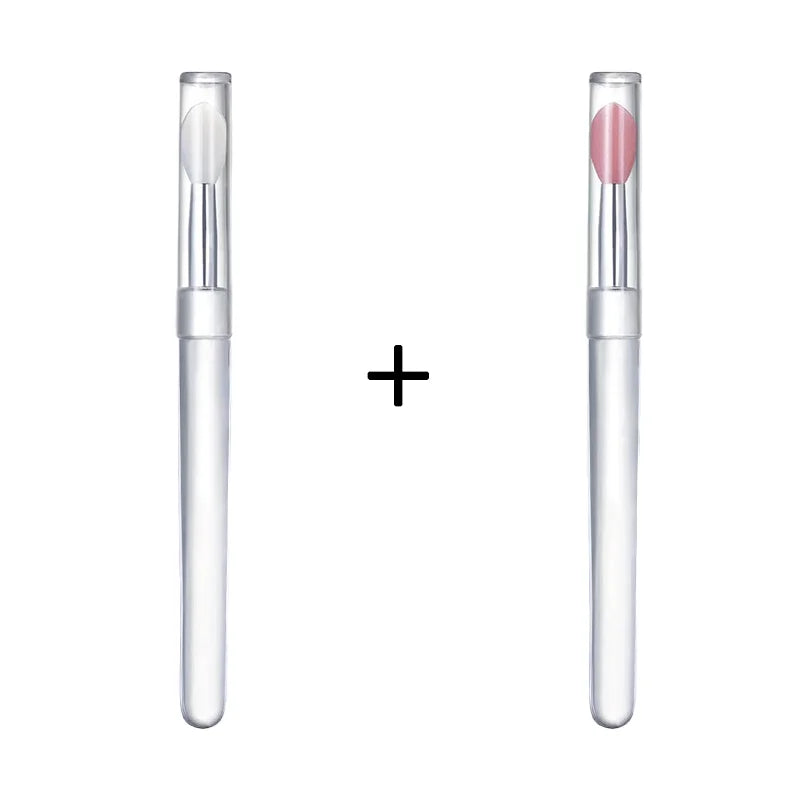 Silicone Lip & Eyeshadow Brush with Dustproof Cover Silicone Lip Brush QXL Two-piece set