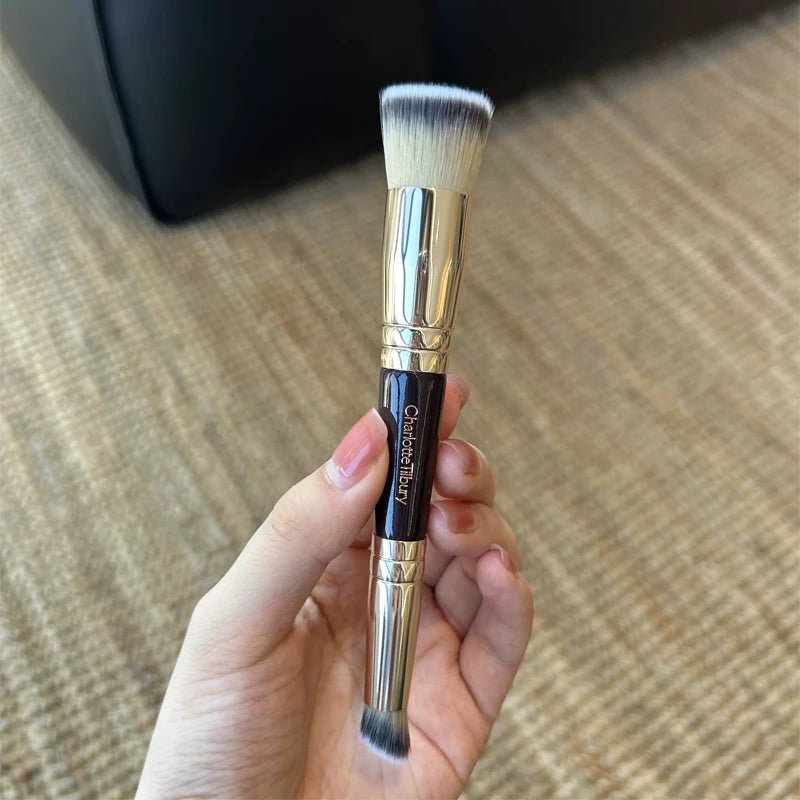 Dual-Ended Foundation Brush | Liquid Powder Concealer Tool Dual-Ended Makeup Brush QXL