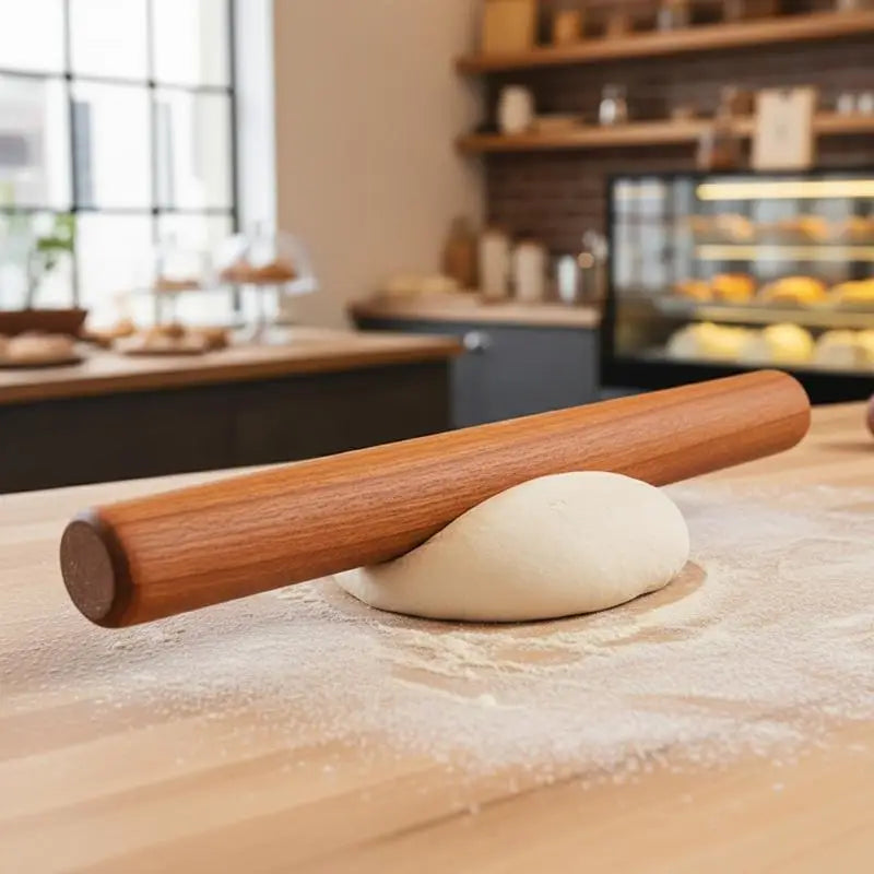 30cm Ebony Wood Rolling Pin | Non-Stick Lacquer-Free Wooden Rolling Pin QXL