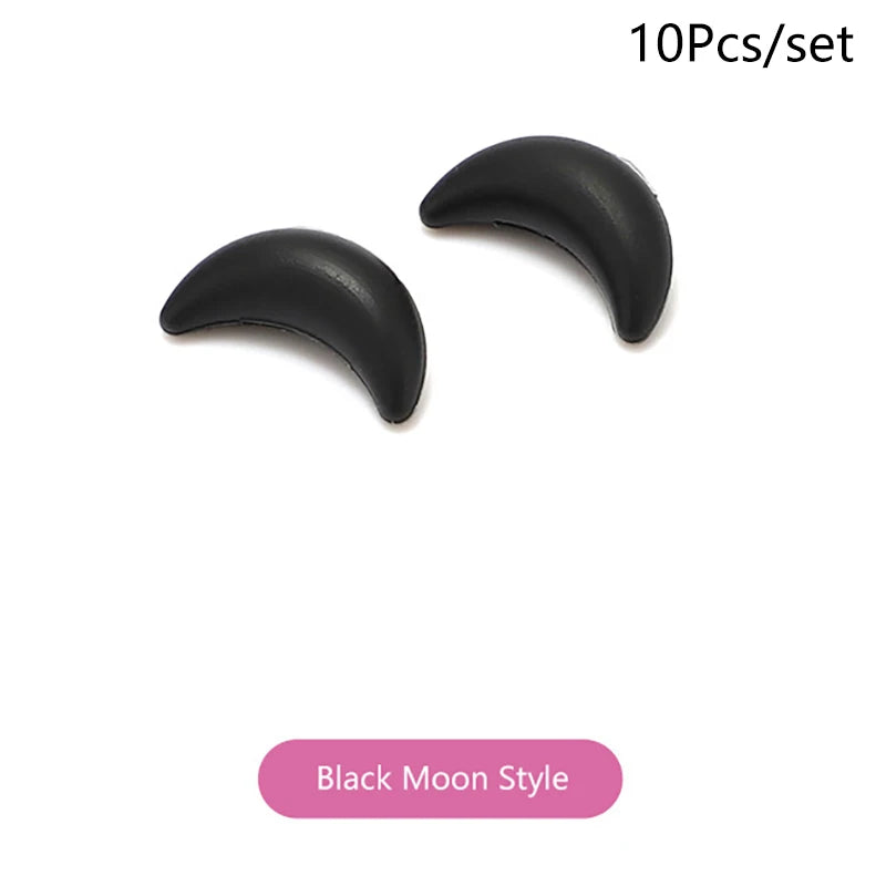 5-Pair Silicone Anti-Slip Ear Hook Grips for Eyeglasses Eyewear Accessories QXL Moon Black