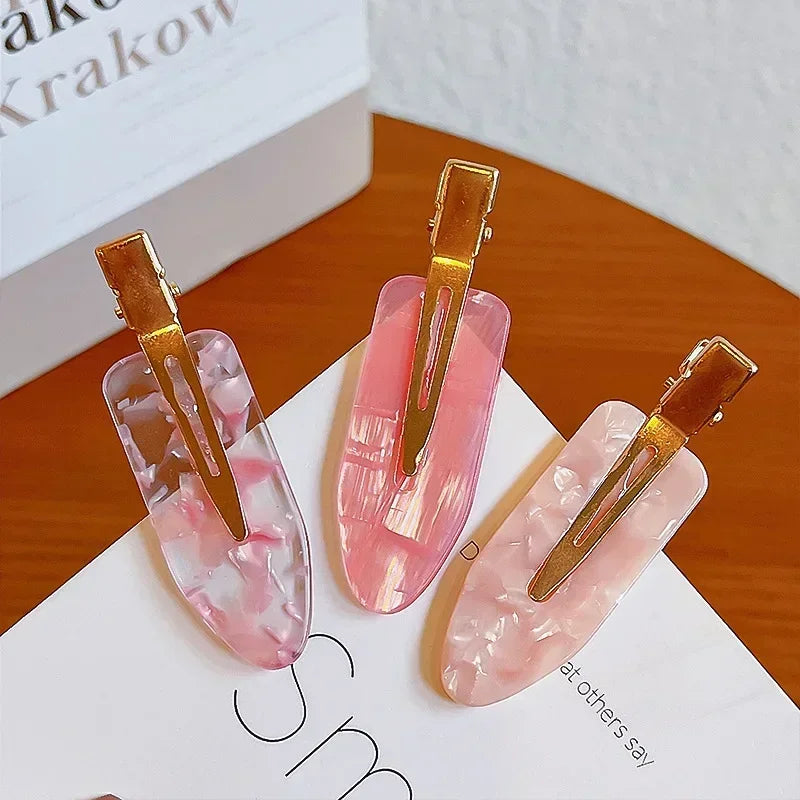 Sakura Pink Duckbill Hair Clips | Seamless No-Bend Bangs Hair Clip Set QXL