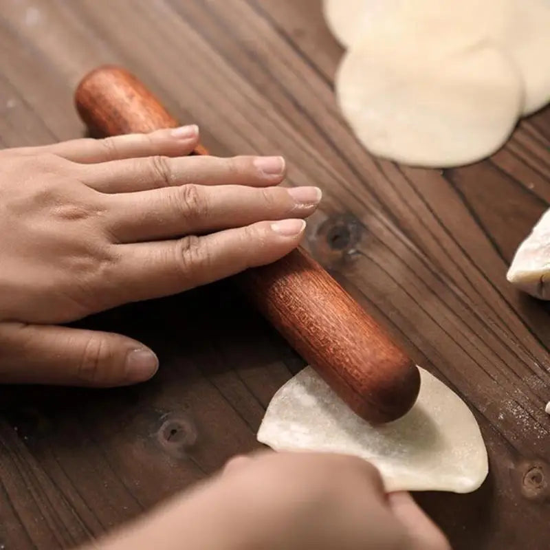 30cm Ebony Wood Rolling Pin | Non-Stick Lacquer-Free Wooden Rolling Pin QXL