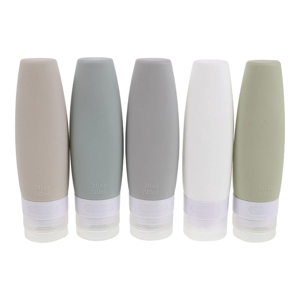 5-Pack 90ml Leakproof Silicone Travel Bottles | Refillable Set Silicone Travel Bottles QXL