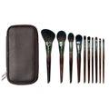 10-Piece Goat Hair Makeup Brush Set with Wool Sleeve Case Makeup Brush Set QXL 10 brushes and a bag