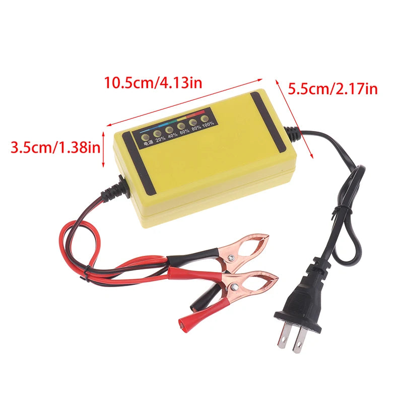 12V Lead-Acid Battery Charger 4AH–20AH | Pulse Repair LED Display Battery Charger QXL