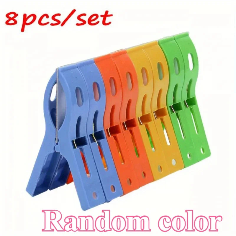 8-Pack Windproof Plastic Clothes Pegs | Clothesline Clips Clothes Pegs QXL Random color