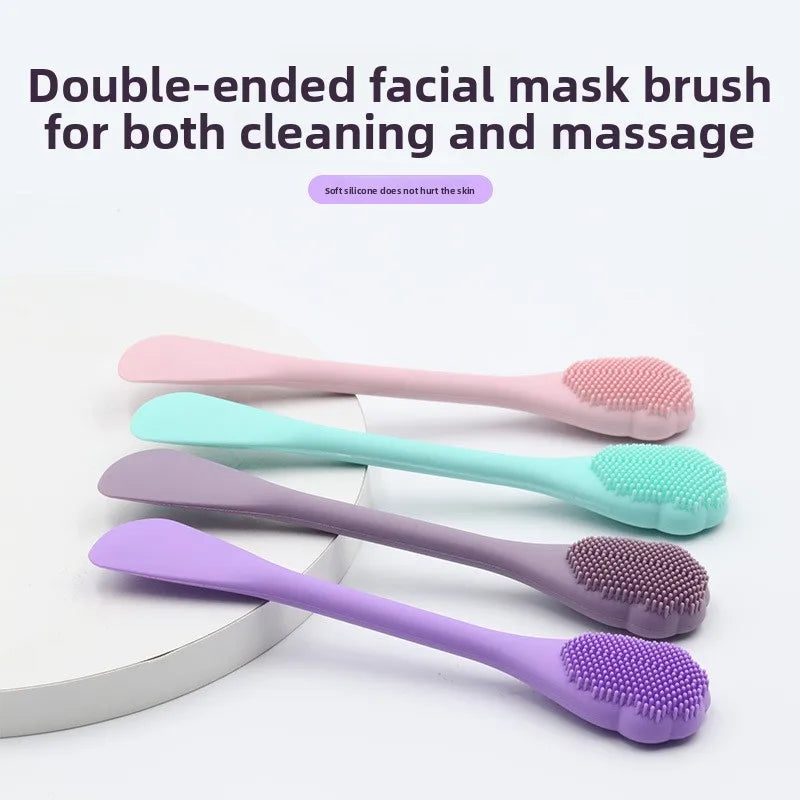 Double-Headed Silicone Face Cleansing & Mask Brush Silicone Face Brush QXL