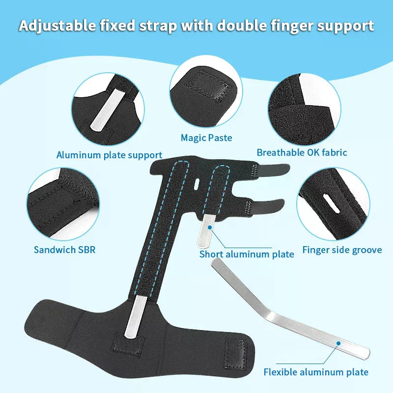 Adjustable Two-Finger Splint Brace | Mallet & Bent Finger Support Finger Splint Brace QXL