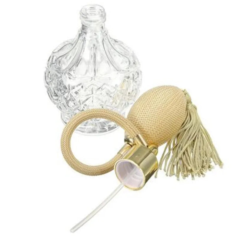 80ml Refillable Glass Perfume Atomizer | Vintage Gold Spray Perfume Atomizer Bottle QXL