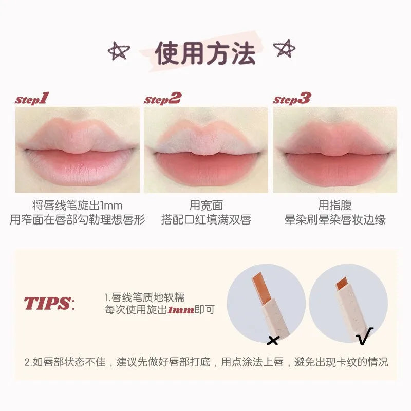 FLORTTE Matte Lip Liner Pencil – Long-Lasting Mechanical Lip Liner Pencil QXL