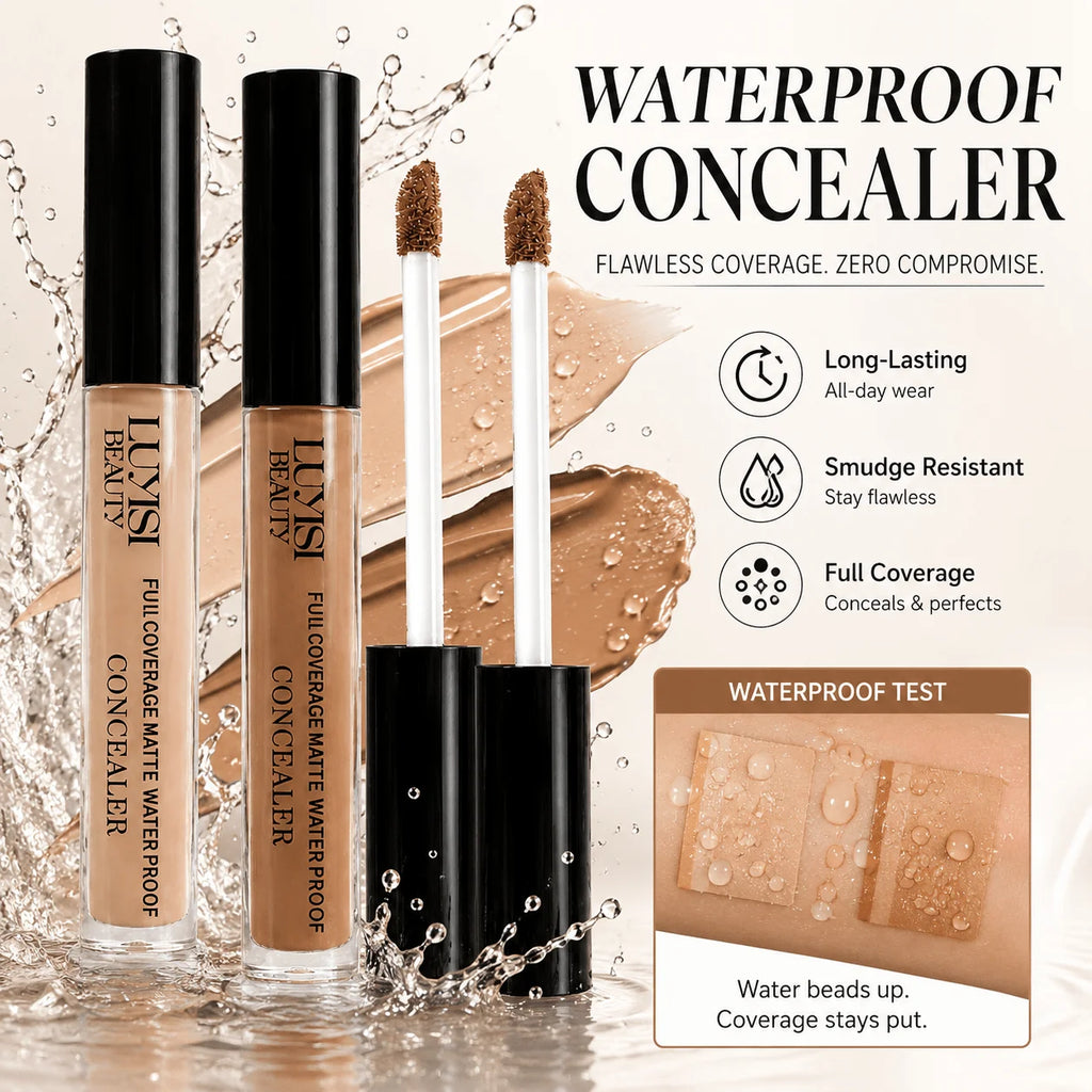 2-Pack Liquid Concealer Set | 2 Shades Matte Wand Applicator Liquid Concealer Set QXL