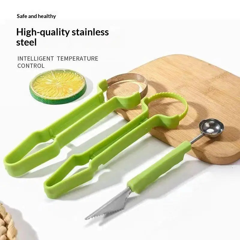 3-in-1 Fruit Knife | Watermelon Carving, Baller & Peeler Tool Fruit Carving Tool QXL