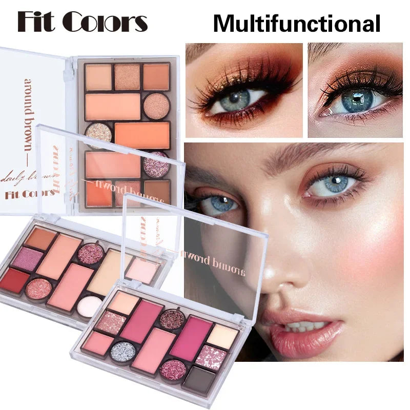 Fit Colors 12-Color Eyeshadow Palette | Matte & Shimmer Earthy Eyeshadow Palette QXL