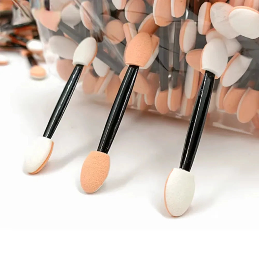 100-Pack Disposable Double-Headed Eyeshadow Sponge Applicators Eyeshadow Applicators QXL