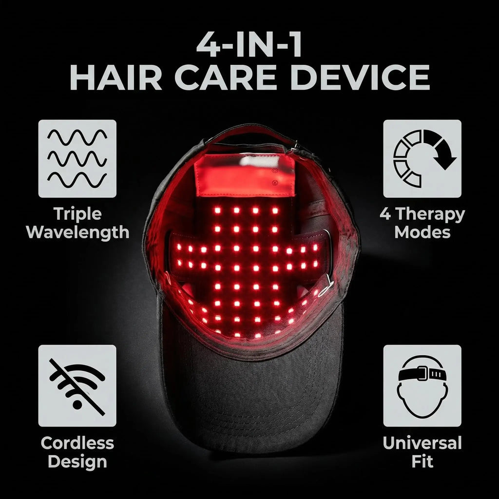 Red & Infrared Light Therapy Hair Growth Cap | USB Charging Light Therapy Hair Cap QXL