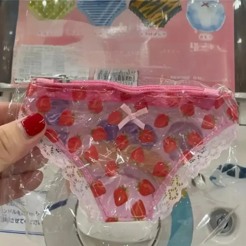 Novelty PVC Coin Purse | Panties-Shaped Strawberry Mini Bag Novelty Coin Purse QXL