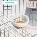 Detachable Transparent Bird Feeder Bowl | Cage Hanging Cup Bird Feeder Bowl QXL White S