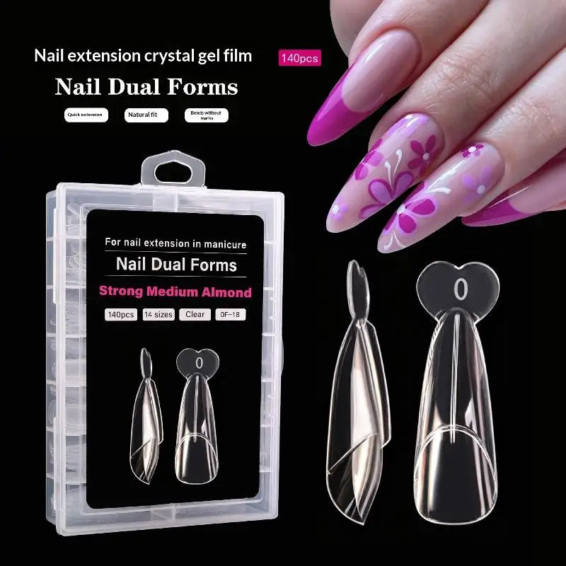 140-Pc Coffin Dual Nail Extension Forms | Pro Template Kit Nail Extension Forms QXL