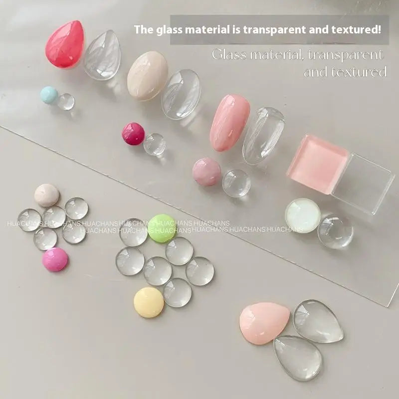 50-Pc Glass Nail Gel Polish Color Display Cards | 3D Bead Chart Nail Color Display Card QXL