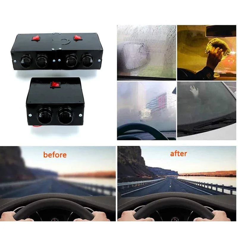 12V/24V 500W Car Heater & Windscreen Defroster Fan Kit Car Heater Defroster QXL