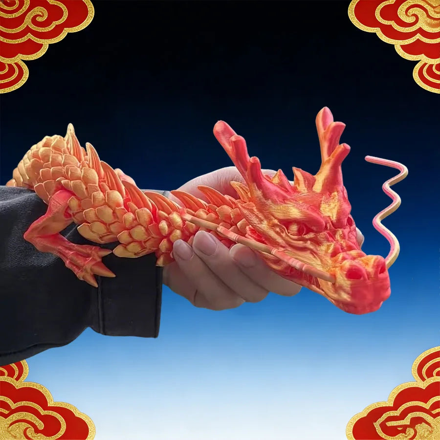 Giant 3D Printed Dragon Statue 90cm – Articulated Collectible Collectible Figurine QXL