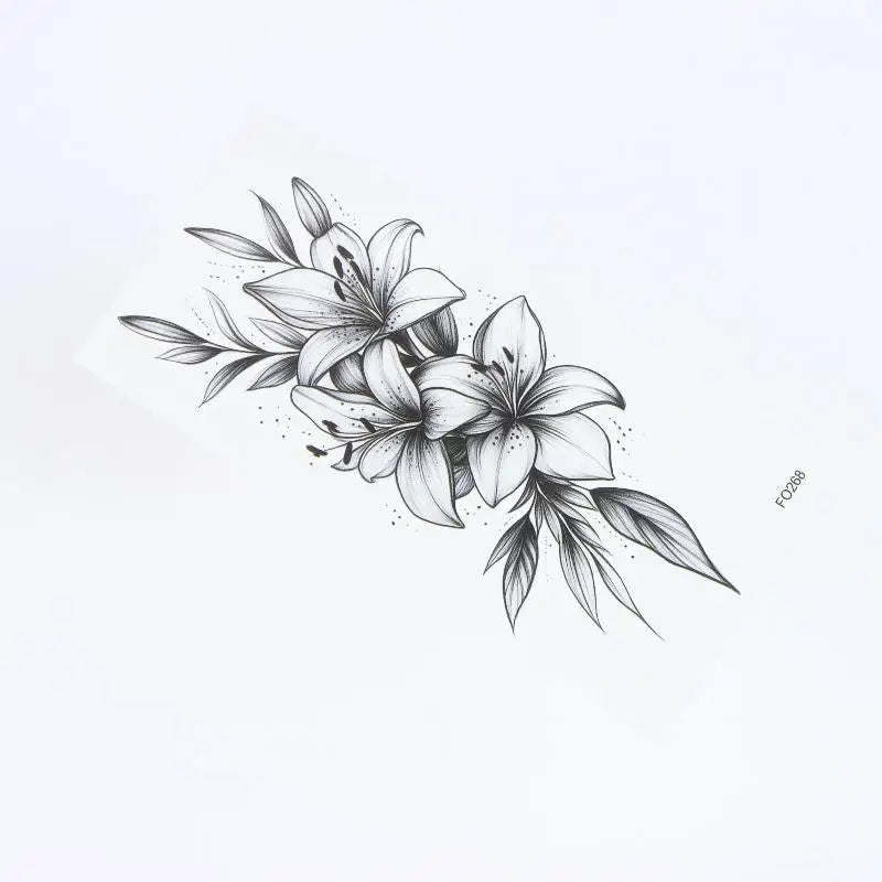 Flower Temporary Tattoo Sticker | Waterproof, Lasts 15 Days Temporary Tattoo Sticker QXL