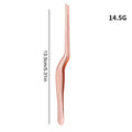 Angled Earwax Removal Tweezers – Curved Stainless Steel Forceps Ear Cleaning Forceps QXL Rose Gold
