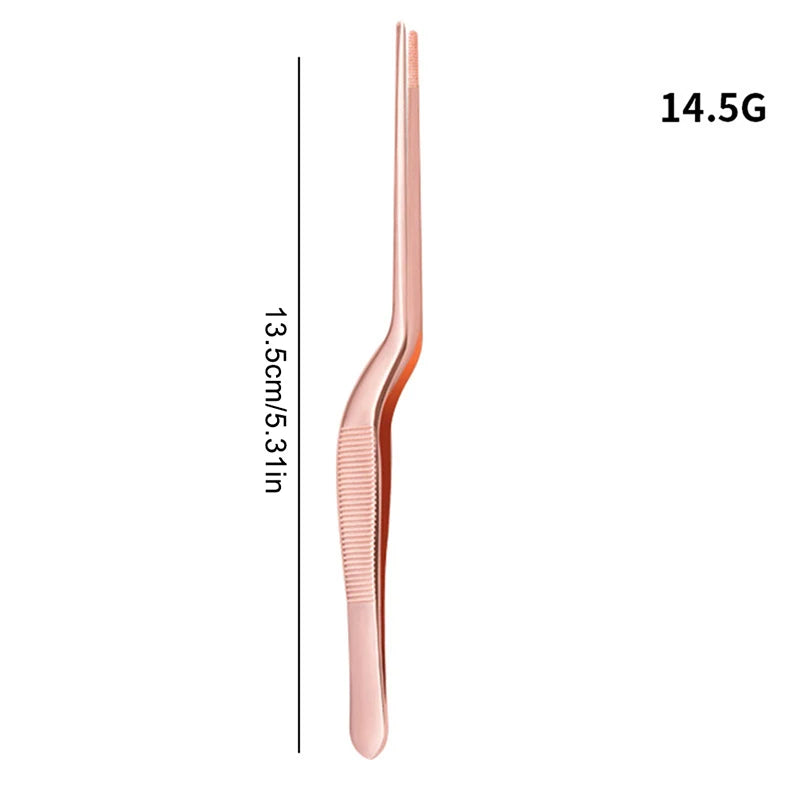 Angled Earwax Removal Tweezers – Curved Stainless Steel Forceps Ear Cleaning Forceps QXL Rose Gold