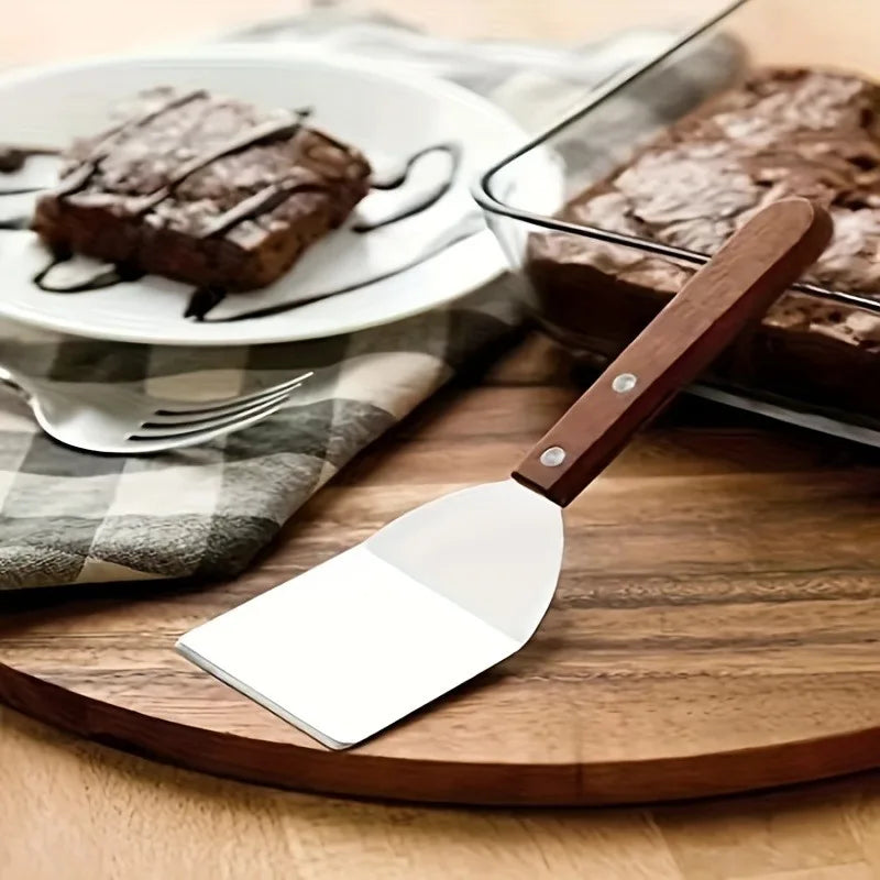 Stainless Steel Brownie Spatula with Wooden Handle Baking Spatula QXL