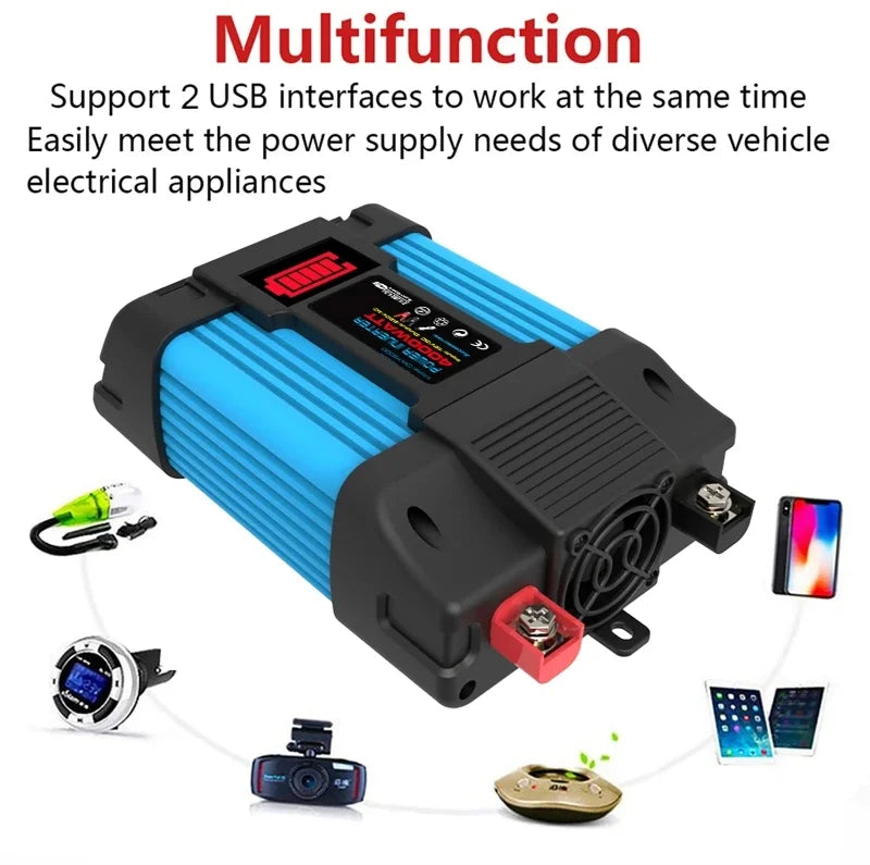 6000W Peak Modified Sine Wave Car Power Inverter Dual USB Car Power Inverter QXL