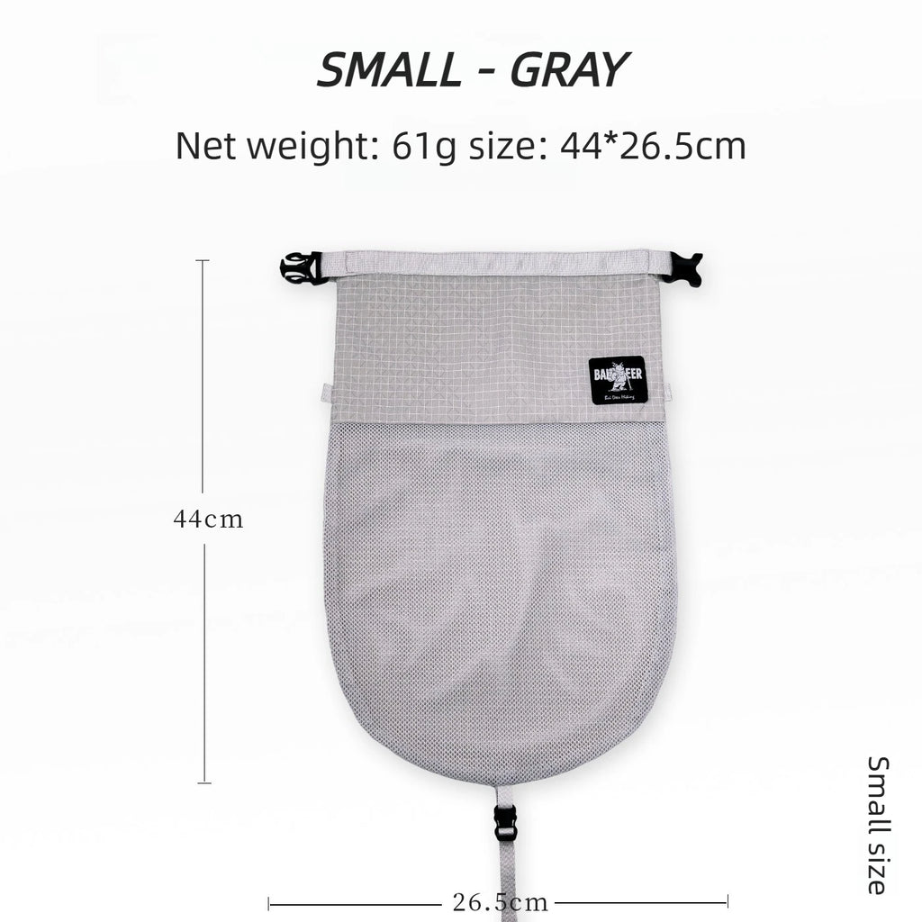 Hiking Backpack External Shoe Bag | Waterproof Mesh Pouch Backpack Shoe Pouch QXL S-Gray