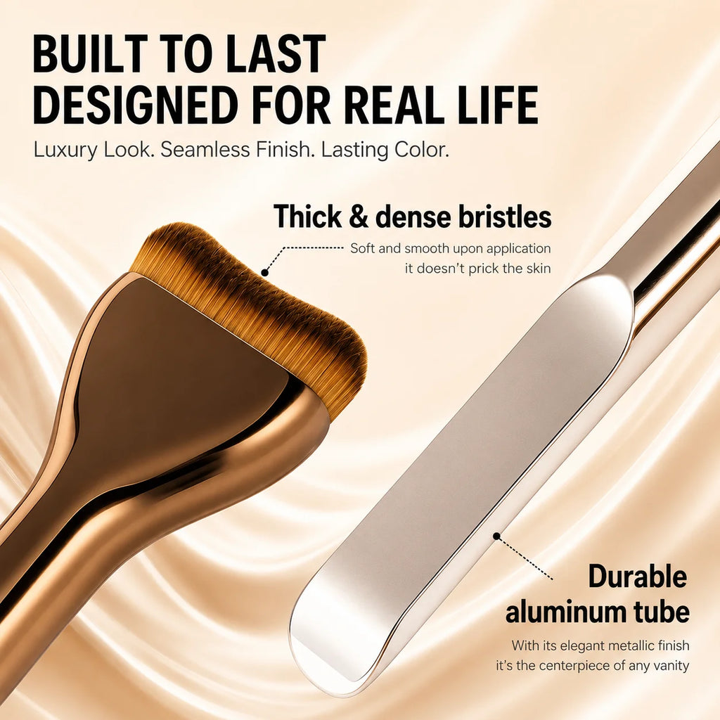 2-Pack Pillow Foundation Brush Set | Flat Top Contour Blending Foundation Brush Set QXL
