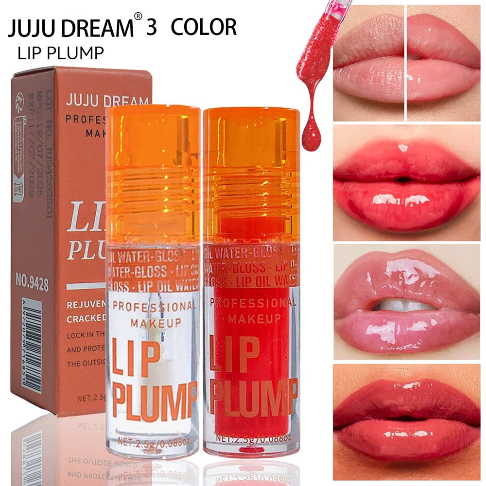 3-Piece Plumping Lip Oil Gloss Set – Hydrating & Long-Lasting Lip Oil Gloss Set QXL