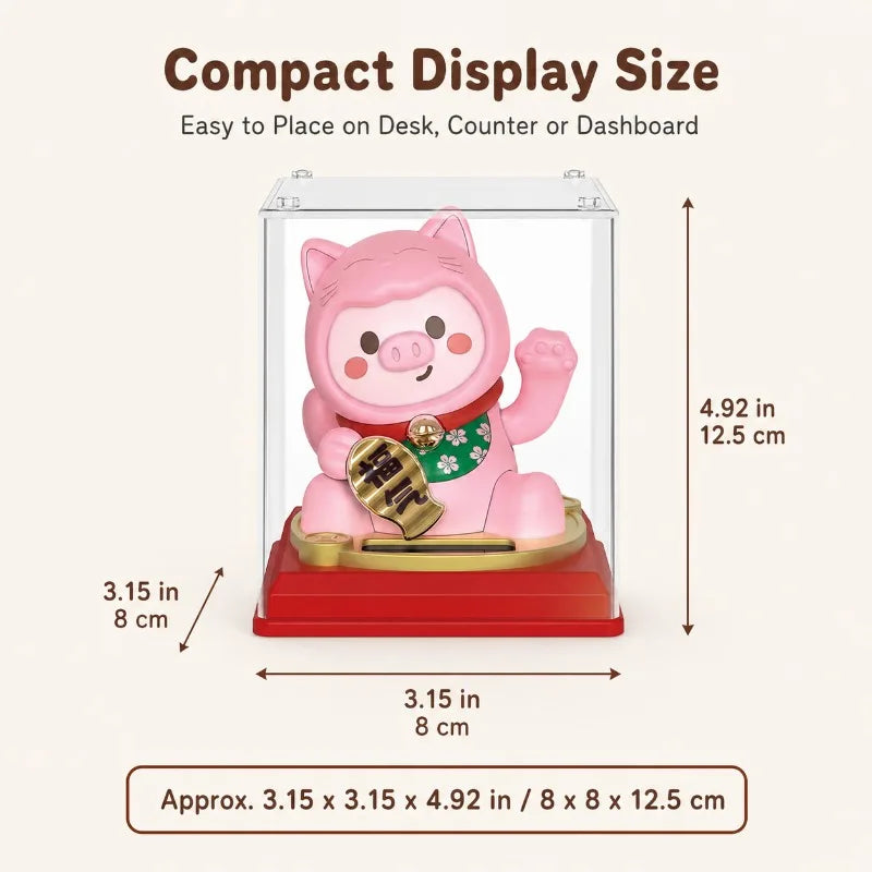 Solar Waving Lucky Cat Ornament | Desk, Car & Home Decor Solar Desk Ornament QXL