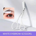 Stainless Steel Eyebrow Trimmer Scissors & Comb Set Eyebrow Trimmer Set QXL white