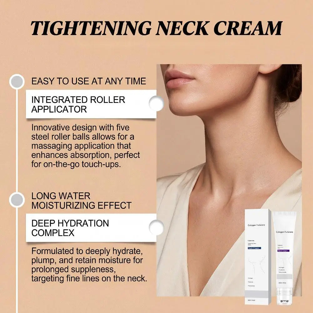 50ml Collagen & Fullerene Firming Neck Cream | 72-Hr Moisture Neck Firming Cream QXL